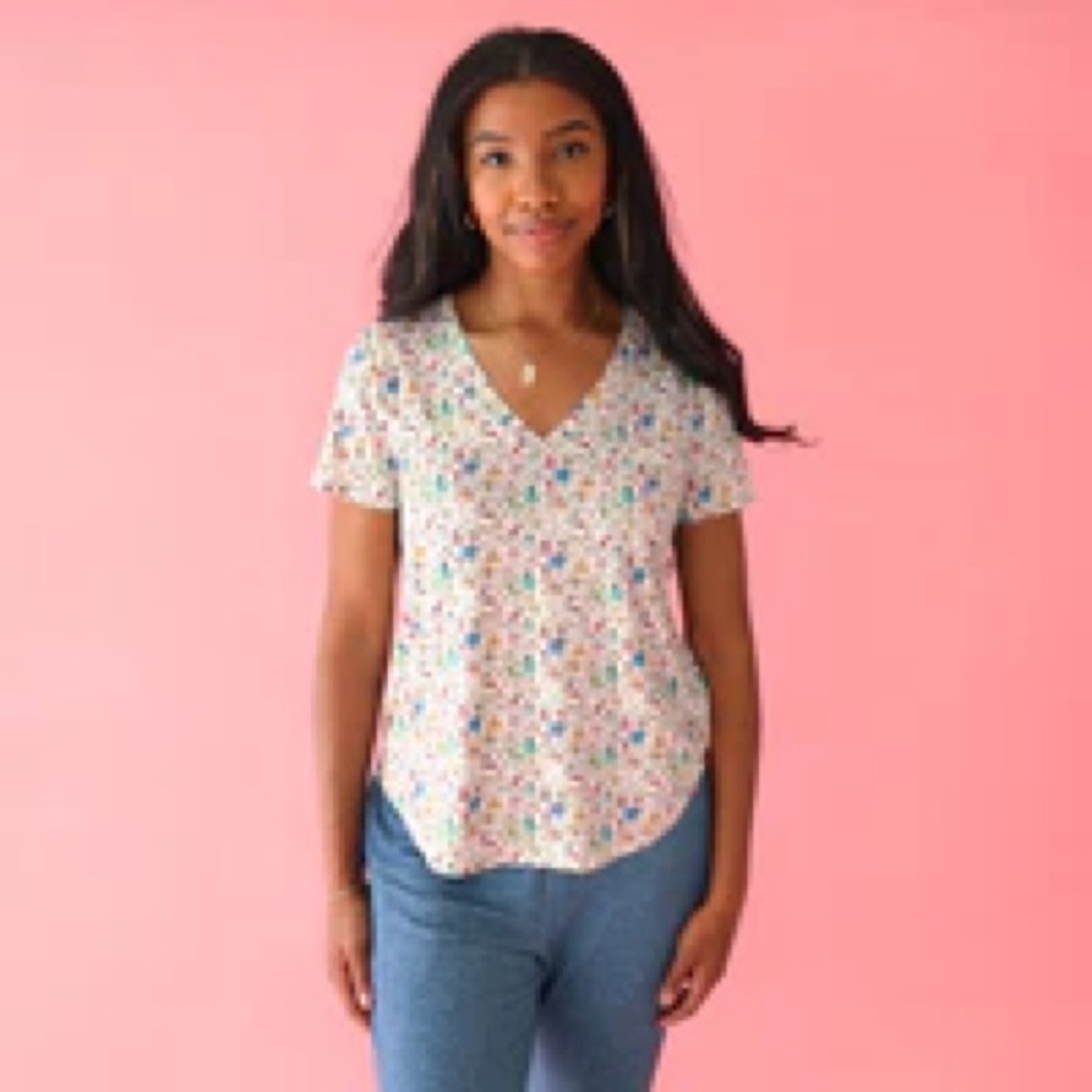 NWT Posh Peanut Womens V Neck Princess Friends Small